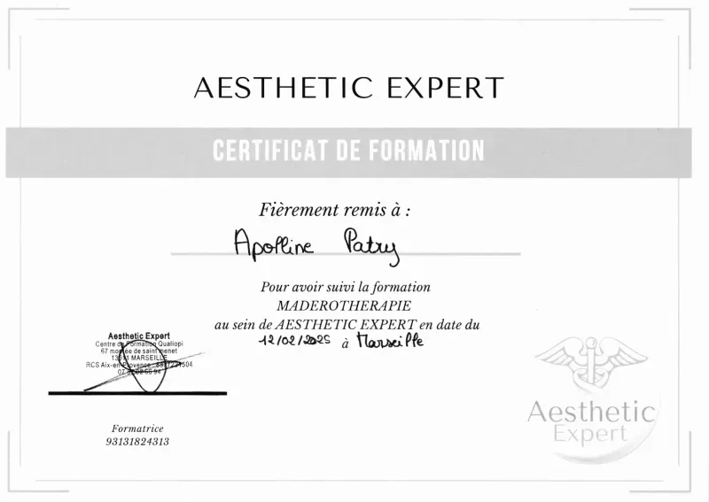 Certificat de formation en madérothérapie - Aesthetic Expert